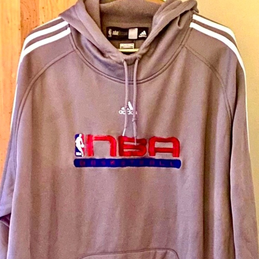 Adidas NBA Fusion Hoodie Large L Gray